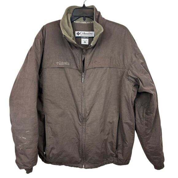 Columbia Mens Tall Brown & Olive Full-Zip Jacket With Fleece Lining Size LT - Picture 2 of 7